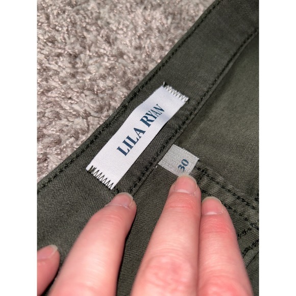 Lila Ryan duffel bag green skinny jeans pants zip button stretch‎ camo army 30 - Picture 5 of 9